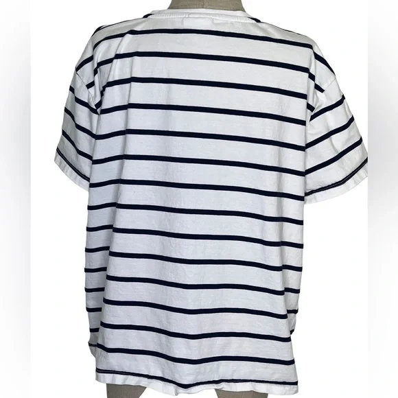 Friends TV Series Womens Tshirt White Blue Striped Short Sleeve Plus Size Heart - Picture 10 of 12